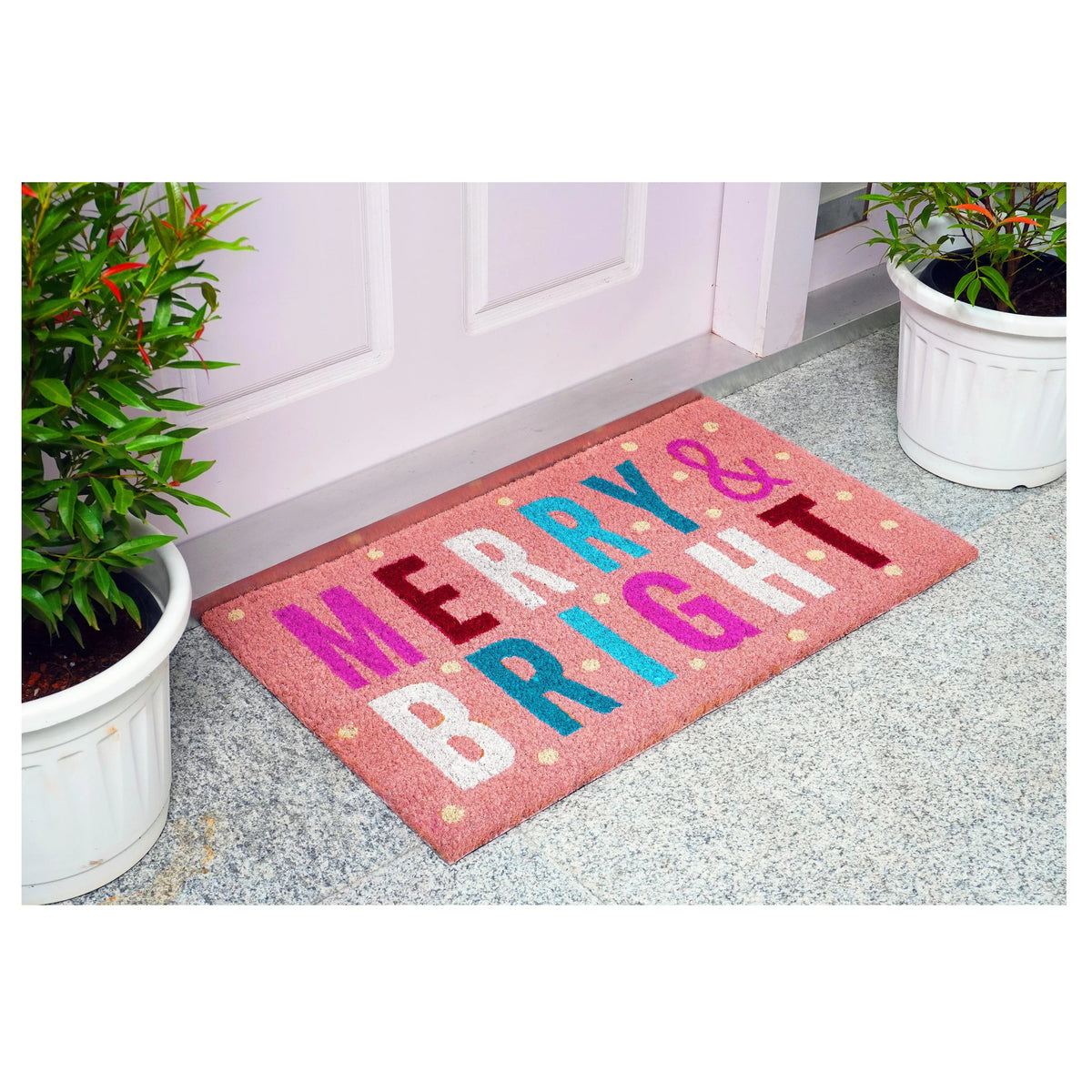 Calloway Mills 107561729 Pink Merry & Bright Doormat 17" x 29"