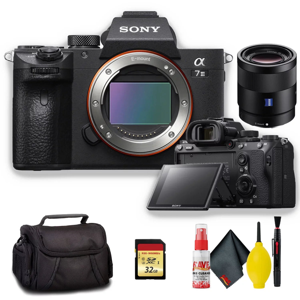 Sony Alpha a7 III Mirrorless Digital Camera with Sony FE 55mm f/1.8 ZA E-Mount Lens - Standard Kit