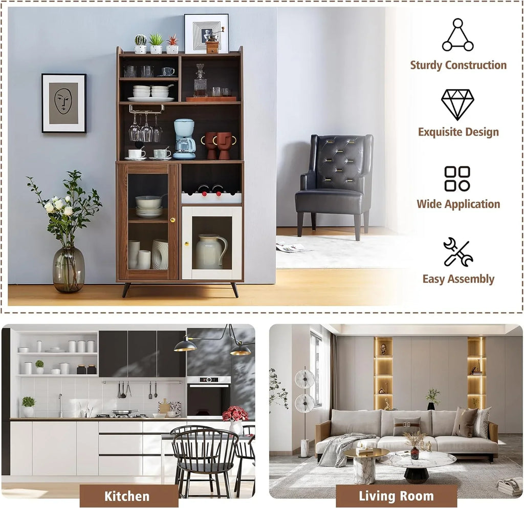 TJUNBOLIFE Locker Wine Rack Locker Cabinet Locker Multifunctional Cabinet Kitchen Cabinet Dining Room Cabinet with Mix of Cabinets and Shelves for Home Bedroom Living Room