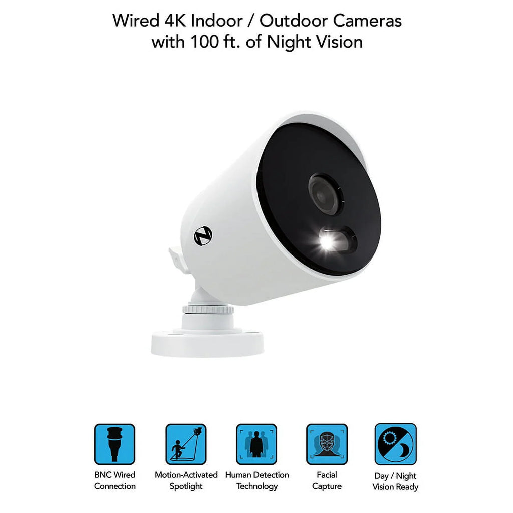 Night Owl Security Camera System CCTV, 12 Channel DVR with 1TB Hard Drive, 4 Wired 4K Ultra HD Spotlight Surveillance Bullet Cameras, Indoor Outdoor Cameras with Night Vision