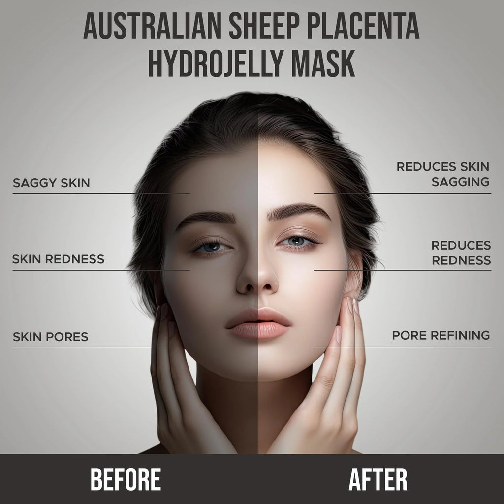 Luminous Skin Lab Australian Sheep Placenta Jelly Mask, Professional Pack Peel off Facial Mask - Anti-Aging, Reducing Dark Spot & Natural Skin Treatment - Suitable for All Skin Types | 30 fl oz