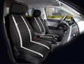 Auto Drive 2 Piece Checker Diamond Car Seat Wrap Premium Leather Black, Universal Fit - 2102SC035