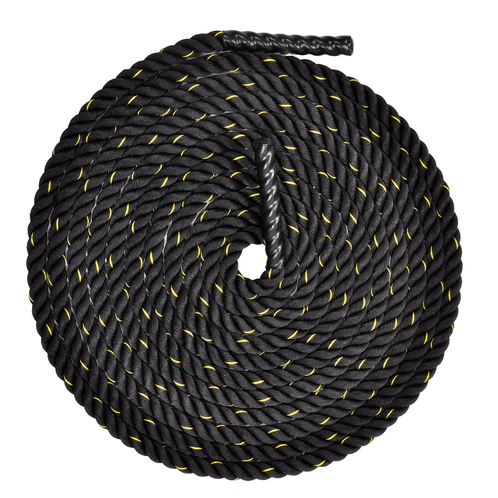 BalanceFrom Battle Rope 1.5 Inch Diameter Poly Dacron 30 FT Length, Heavy Ropes for Home Gym and Workout