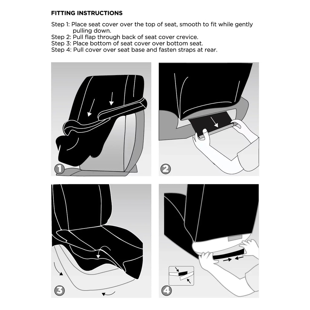 Auto Drive 2 Piece Checker Diamond Car Seat Wrap Premium Leather Black, Universal Fit - 2102SC035