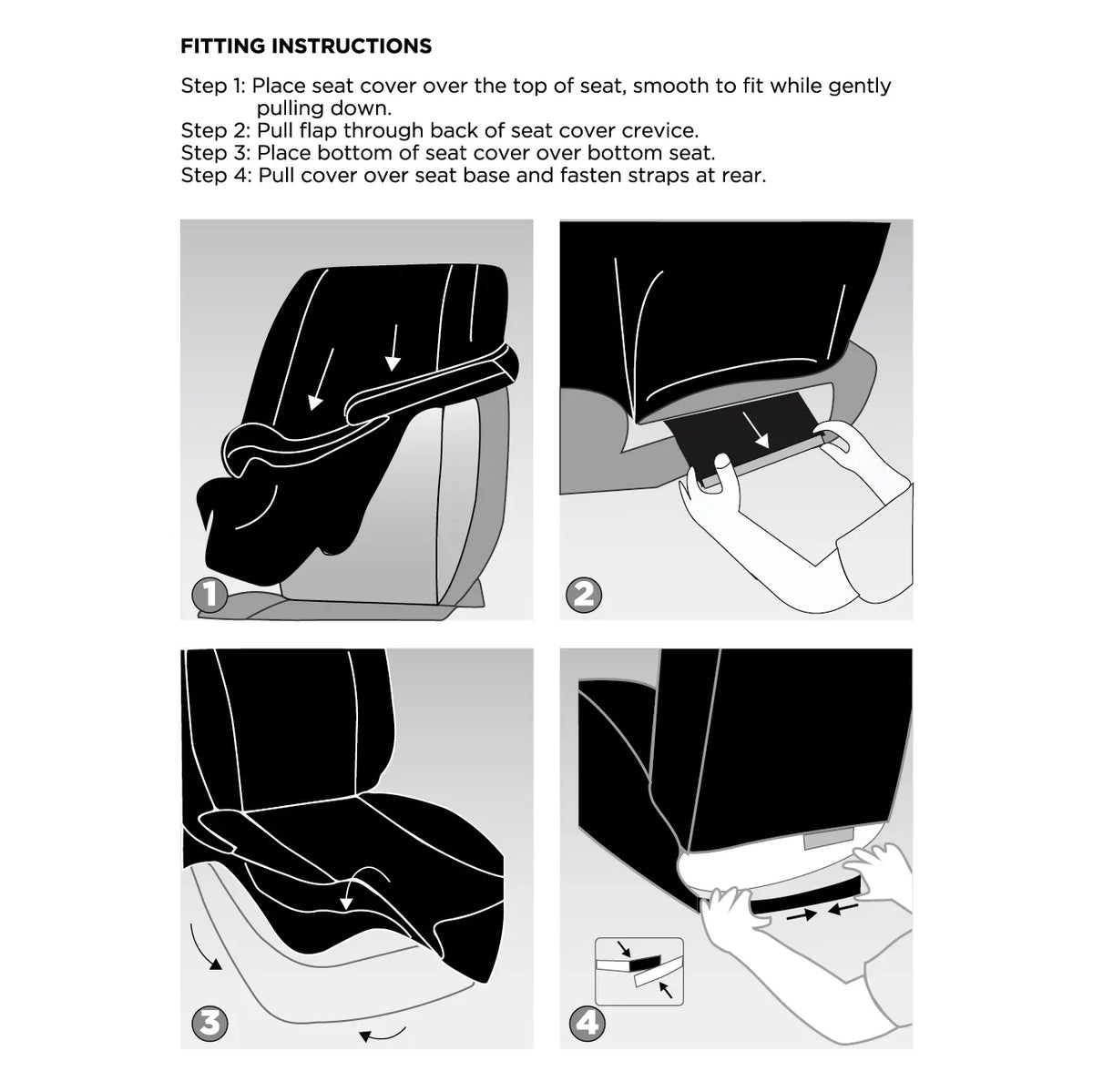 Auto Drive 2 Piece Checker Diamond Car Seat Wrap Premium Leather Black, Universal Fit - 2102SC035
