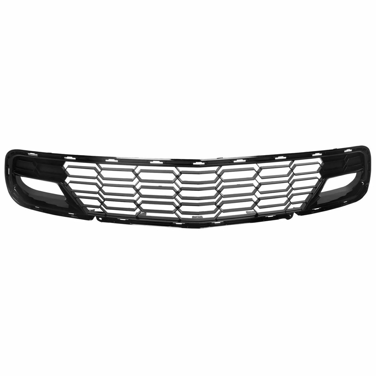 Kojem Front Lower Grille for 2014-2019 Chevrolet Corvette C7 All Models Z06 Style Bumper Wrap Painted Glossy Black Plastic (W/O Front Camera Bracket)