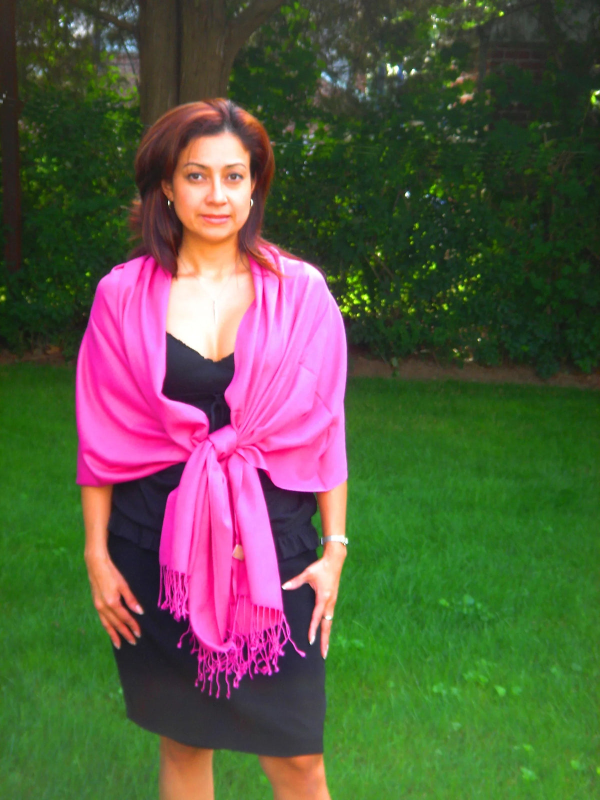 Shawl/Shawls/Scarf/Scarves/Wrap/Stole/Muffler/Cape/Ruana/Blanket/Throw/Pashmina Shawl/Cashmere Scarf/Wool/Silk (Hot Pink Regular Shawl)