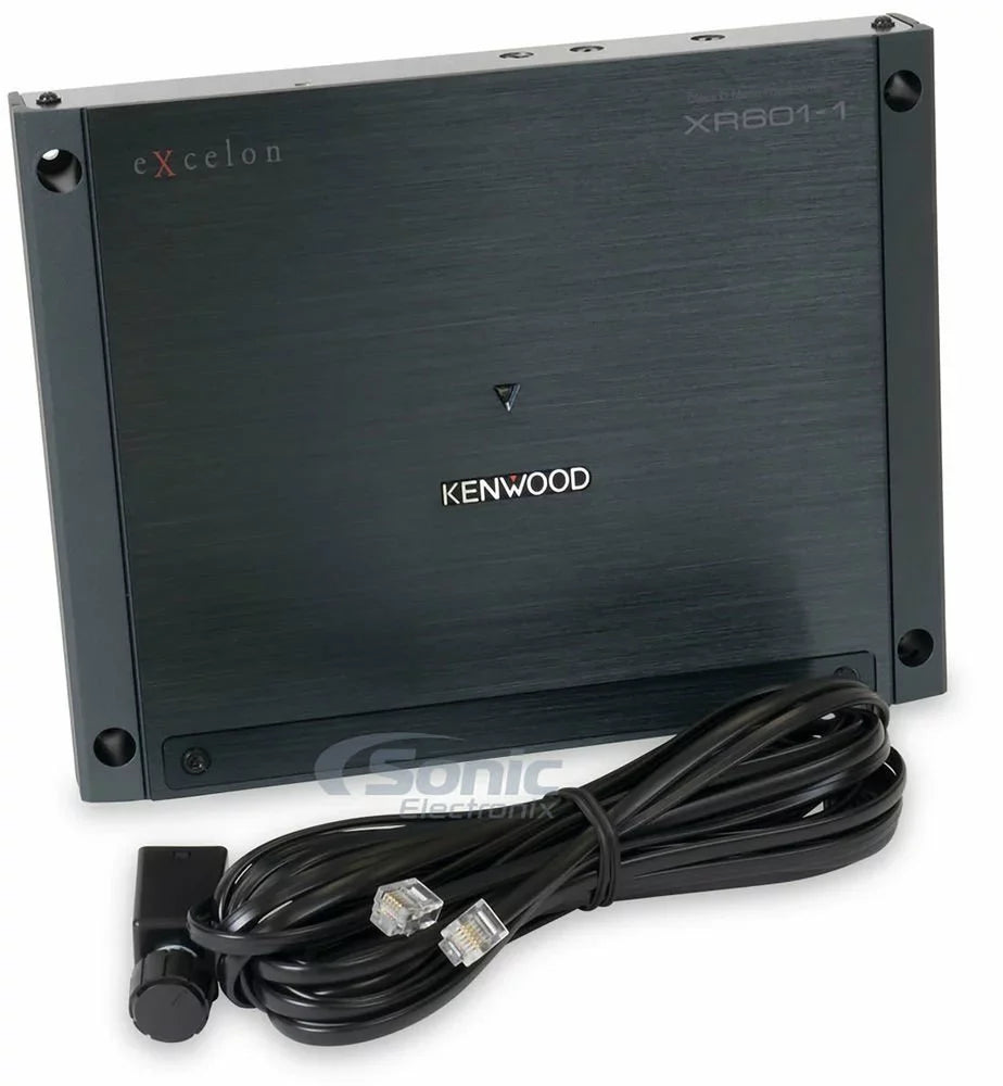 Kenwood eXcelon XR601-1 + MVX Premium XKIT42 600W Max (400W RMS) XR Series 2-ohm Stable Class-D Monoblock Amplifier w/ Bass Knob Included + NVX 4 Gauge Amp Wiring Kit