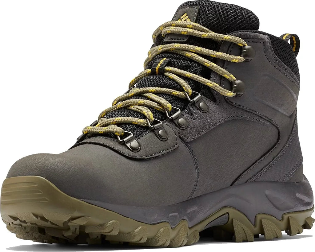Columbia Mens Newton Ridge Plus Ii Waterproof Hiking Boot Shoe 8.5 Dark Grey/Stone Green
