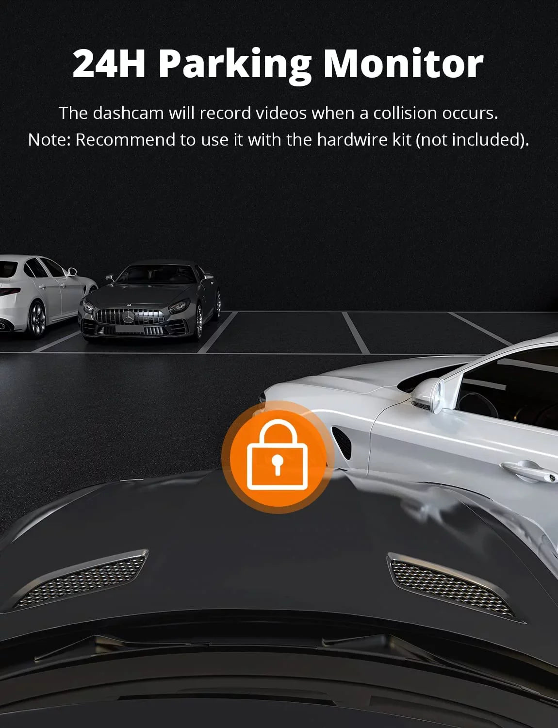 KINGSLIM D4 4K & 1080P Dual Dash Cam, Front and Rear Camera for Cars with 3 Inch IPS Screen, Support 256GB Max