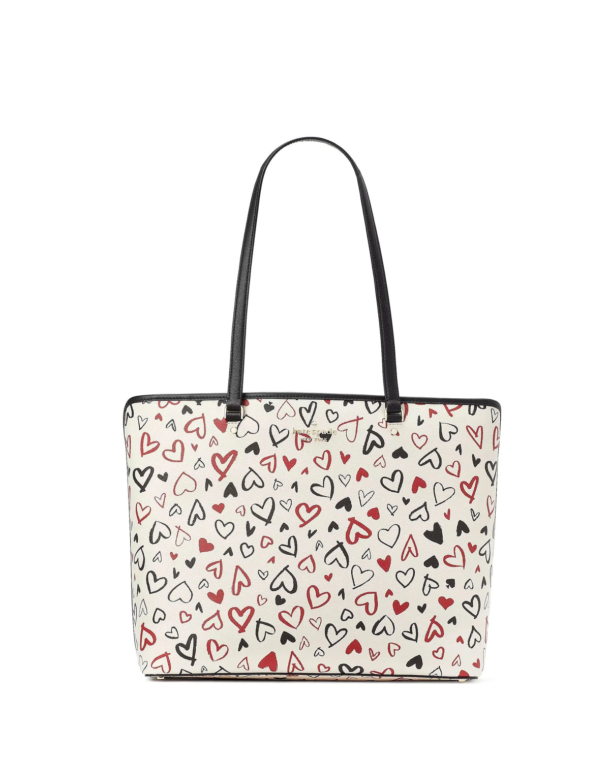 Perfect Scribble Hearts Printed Large Tote