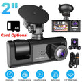 HD 1080P Car Dual Dash Cam, Front/Rear/Inside Dual Lens Dash Camera, Video Recorder Camera with G-sensor