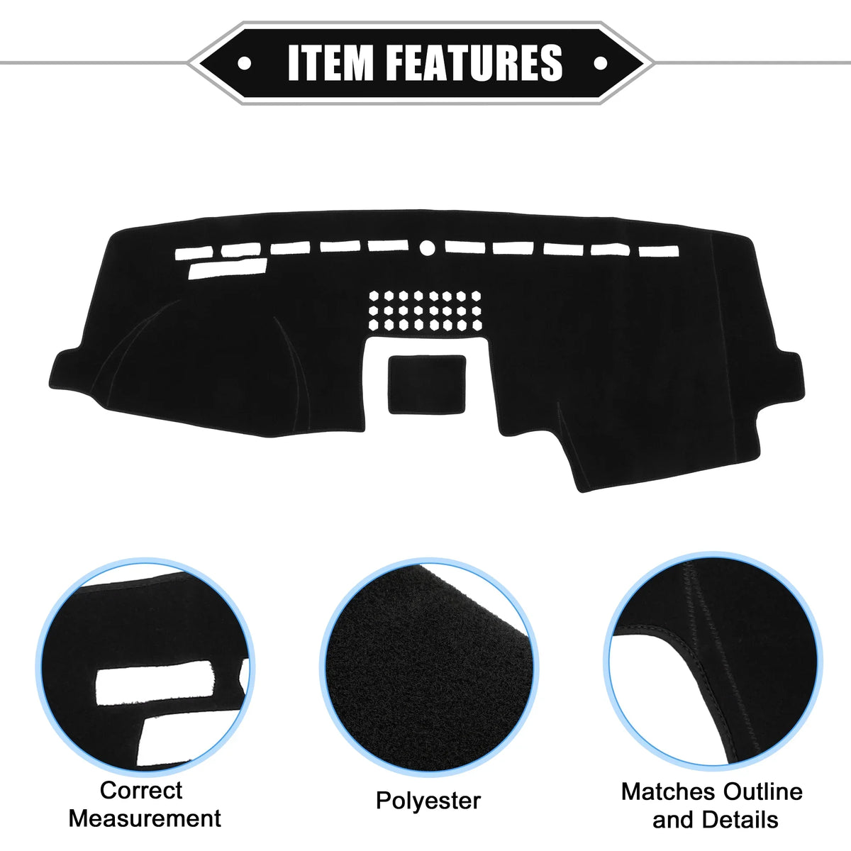 Unique Bargains Car Center Console Dashboard Protection Mat Compatible for Ford F150 2015-2020 Protective Polyester