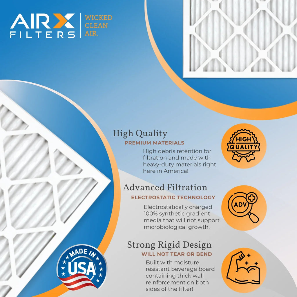 10x30x1 Air Filter MERV 11 Rating, 12 Pack of Furnace Filters Comparable to MPR 1000, MPR 1200 & FPR 7 - Made in by AIRX FILTERS WICKED CLEAN AIR.