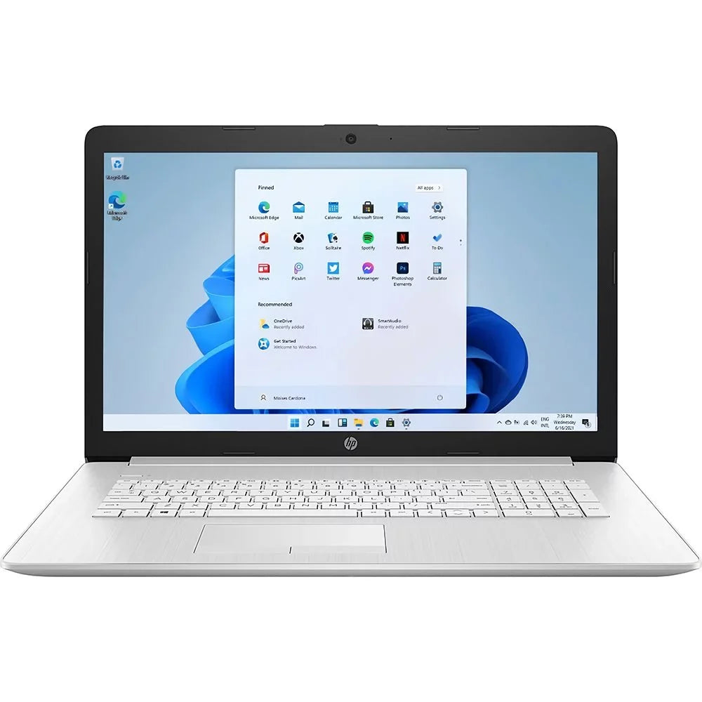 Restored HP 17" FHD, i3-1115, 8GB RAM, 256 GB SSD, Silver, Windows 11, 17-by4022wm (Refurbished)