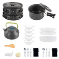 Yabuy Camping Cookware Mess Kit Non-Stick Pot and Pan Set with Kettle for Camping Hiking Backpacking