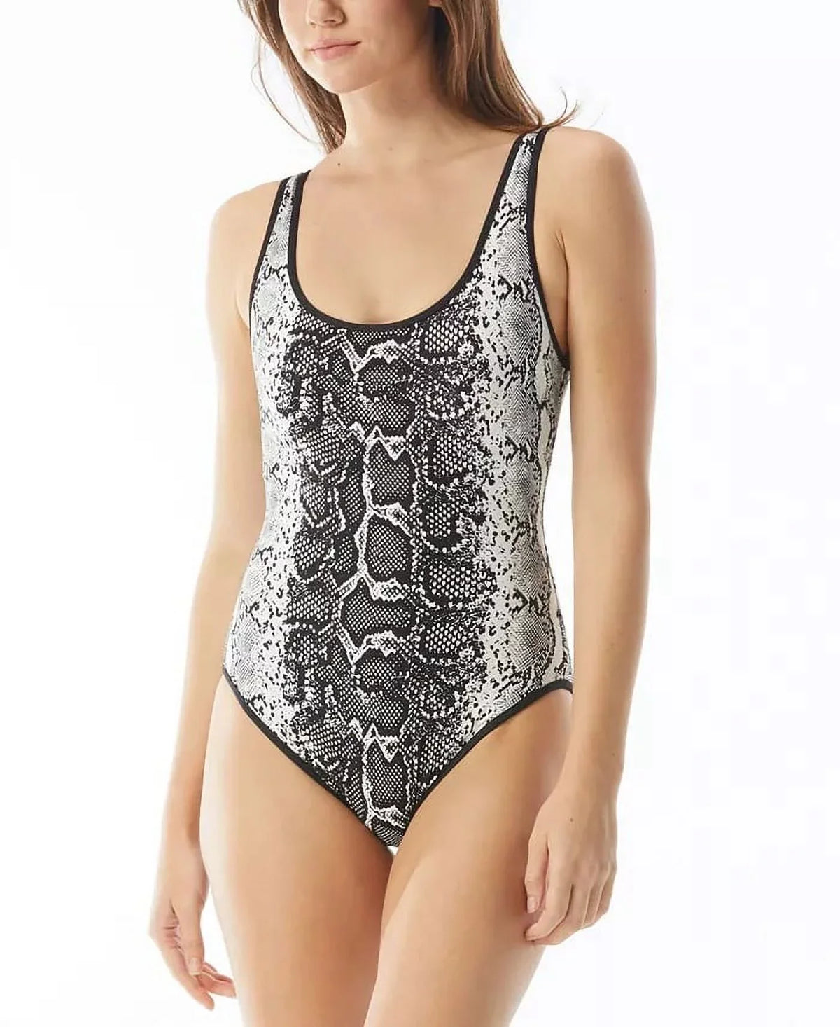 Vince Camuto BLACK Animal-Print One-Piece Swimsuit, US 6