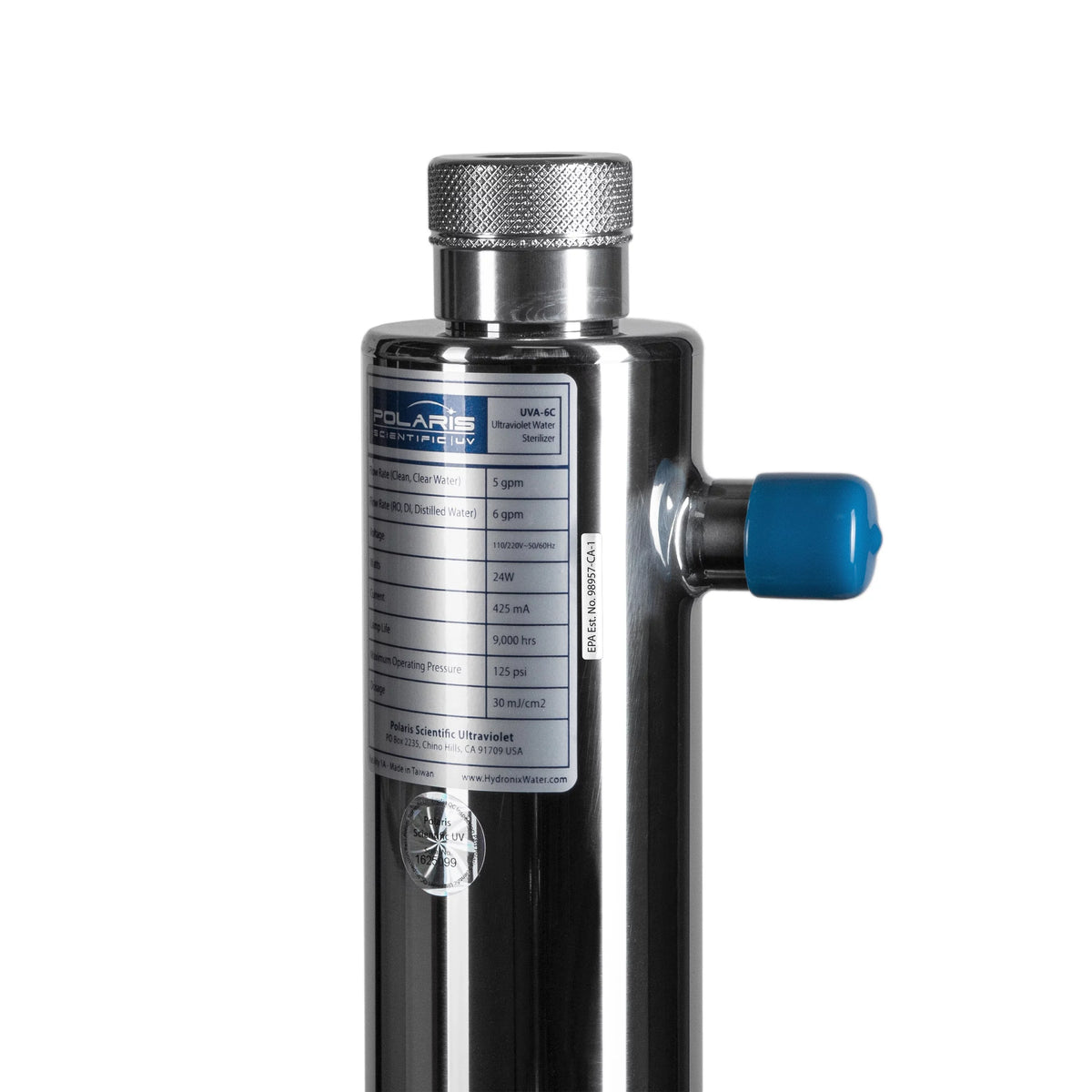 Polaris UVA-6C Ultraviolet UV Disinfection Sterilizer for Whole House, RO & Drinking Water Systems, 6 GPM