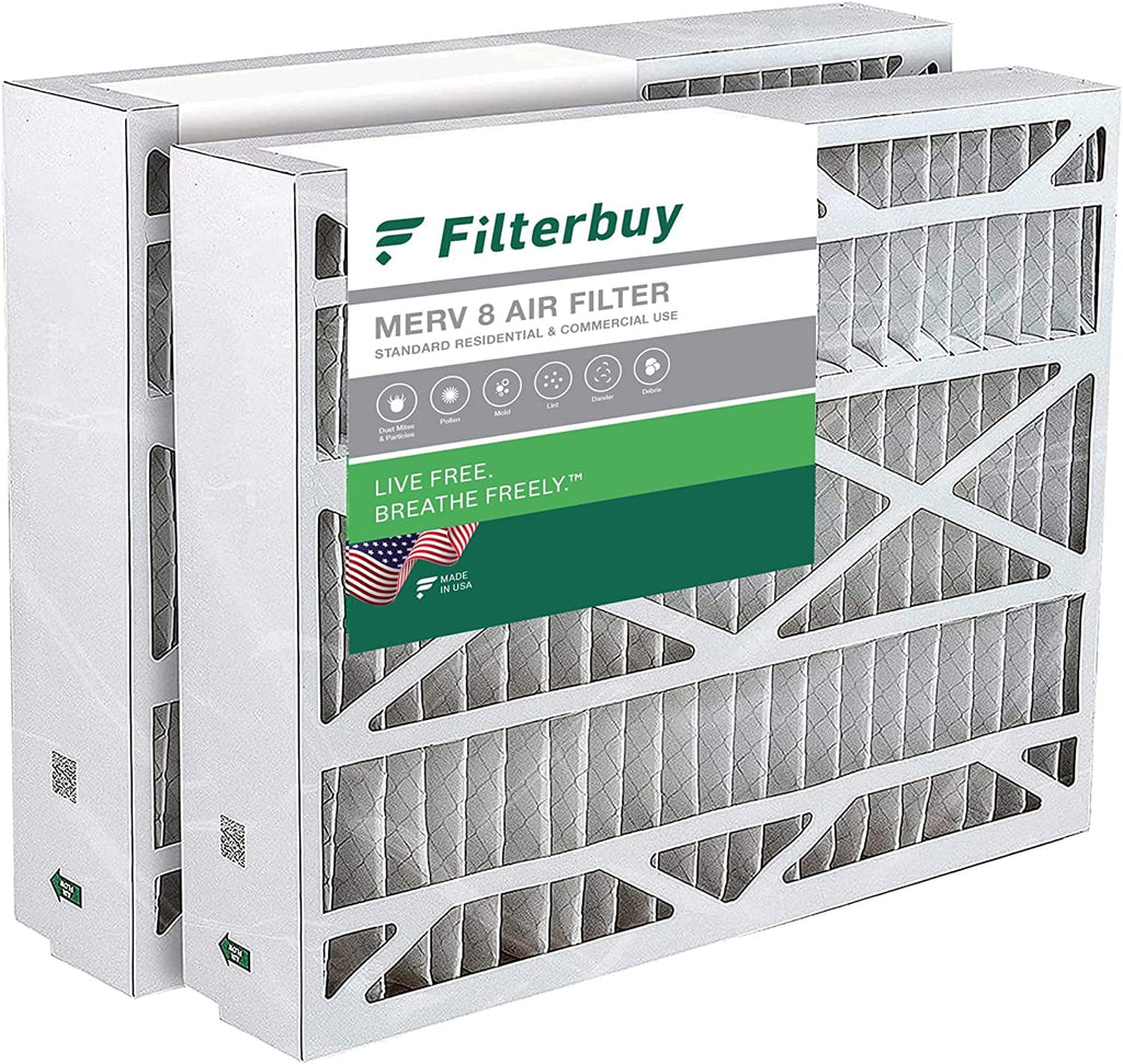 Filterbuy 17.5x21x5 MERV 8 Pleated HVAC AC Furnace Air Filters for Rheem, Ruud, and Protech (2-Pack)