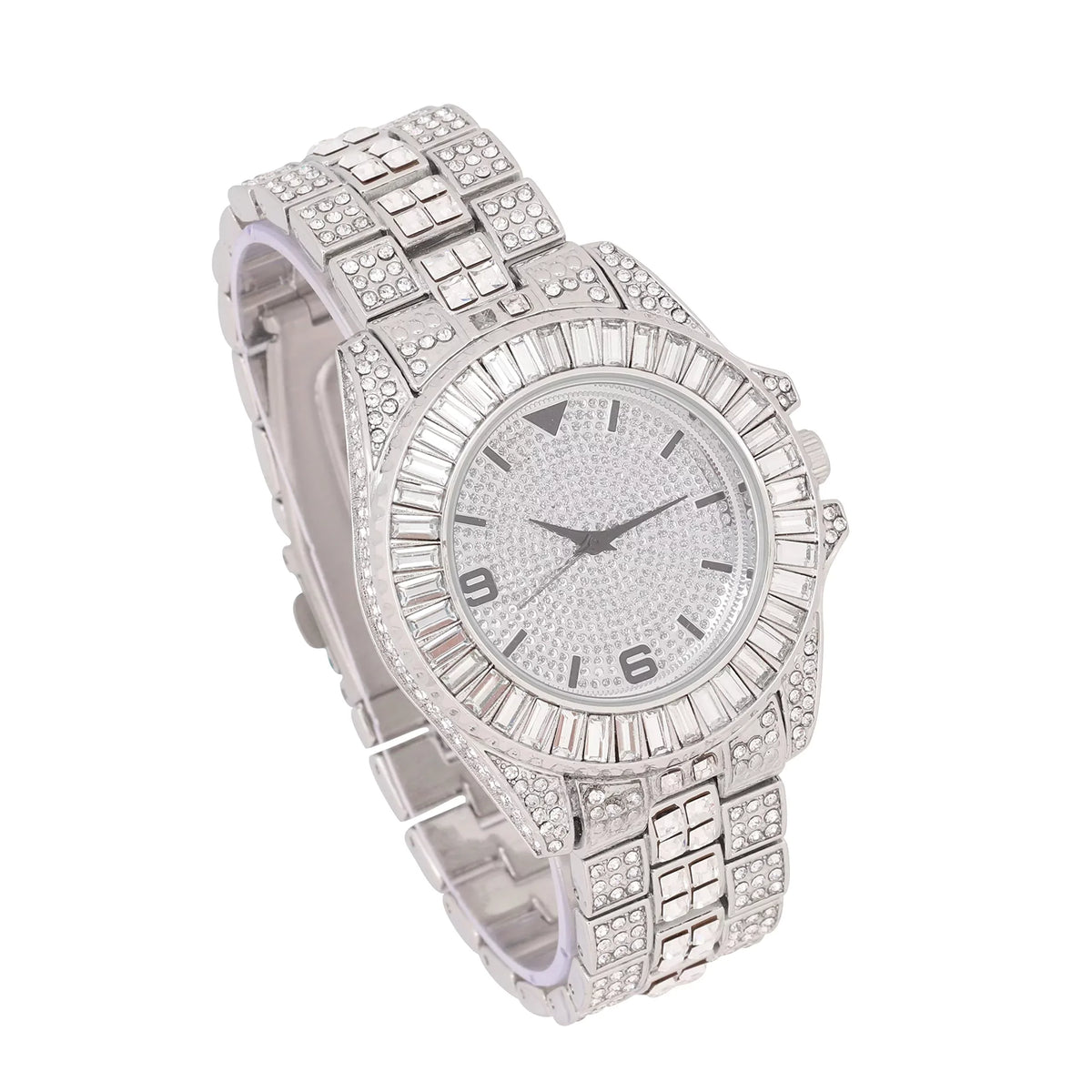 King and Queen Bling'ed Out His and Hers Hip Hop Matching Watch Set - Perfect for Today's Power Couple on Point - ST10327ML His/Hers (ST10372Slv Silver)