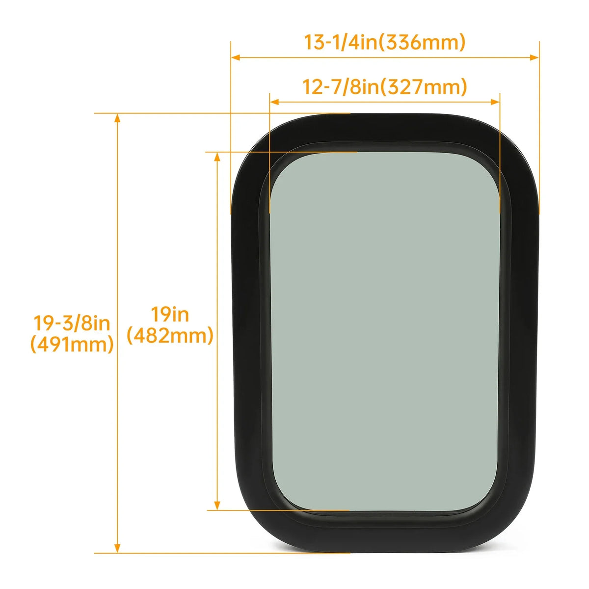 Kojem RV Window Black Universal for Camper Vertical Trailer Rip-Up Cargo Powder Coated Glass Steel