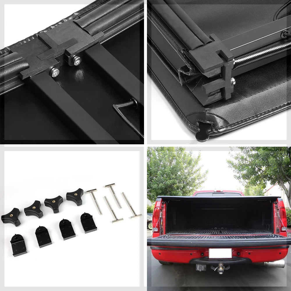 Short Bed Tonneau Shield 6.1Ft Soft Tri-Fold Fleetside for 05-19 Nissan Frontier