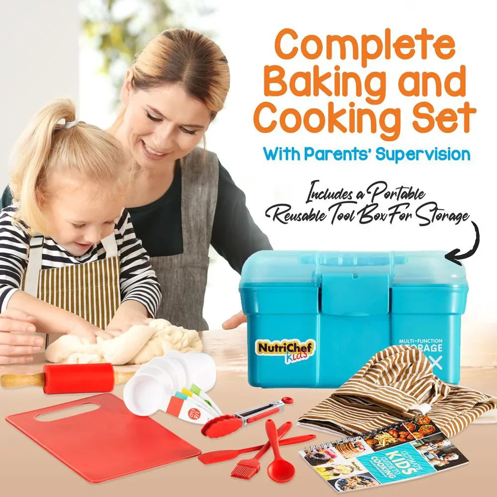 NutriChef Kids Cooking & Baking Set Complete Set for Girls & Boys, Includes Little Chef's Apron
