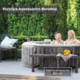 Intex 2 Medium PureSpa Accessories Benches, Compatible w/ 4 Person Spas