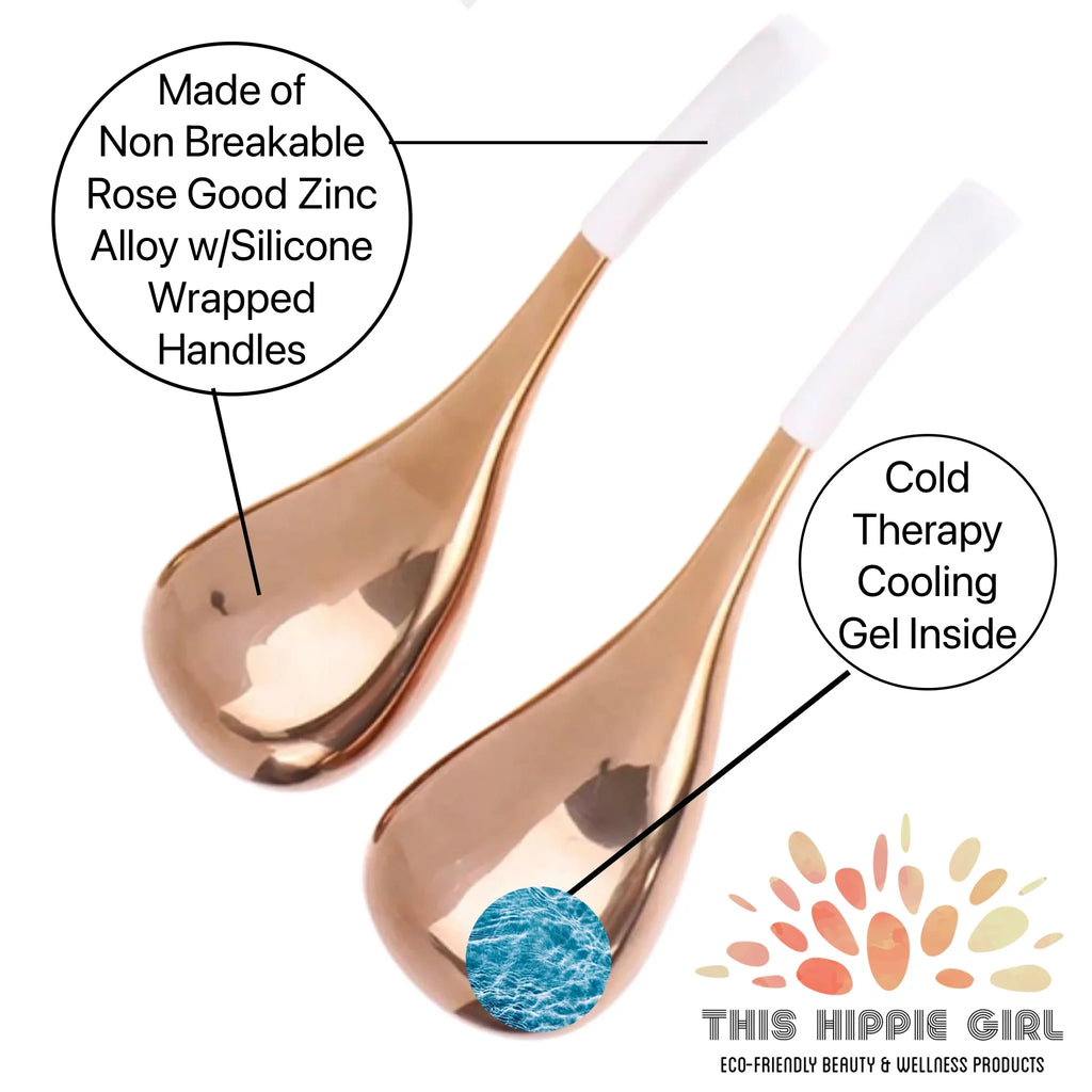 THIS HIPPIE GIRL Hottie Facial Cryo Bars, Ice Globes for Face, Cryo Sticks for Face, Rose Gold Cold Therapy, face care tools