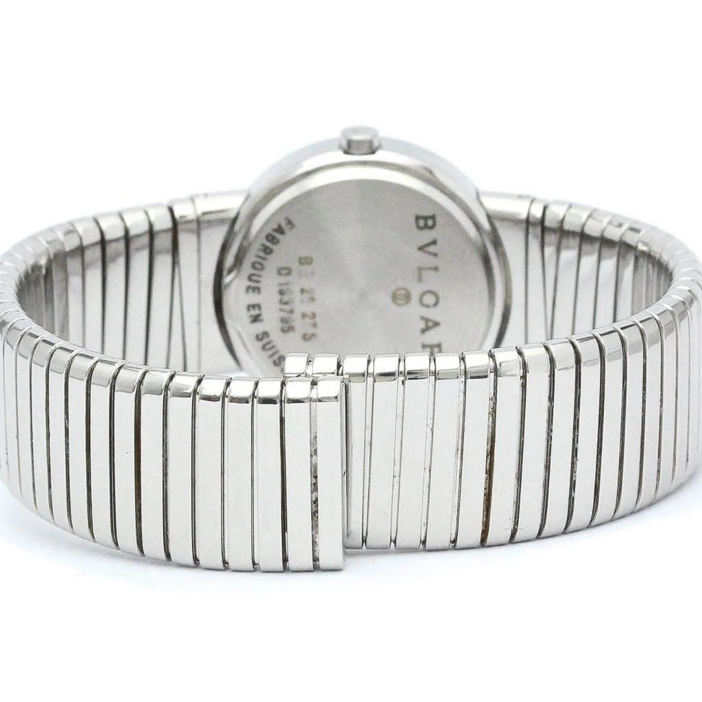 Pre-Owned Polished BVLGARI Tubogas Stainless Steel Quartz Ladies Watch BB26 2TS BF563995 (Good)