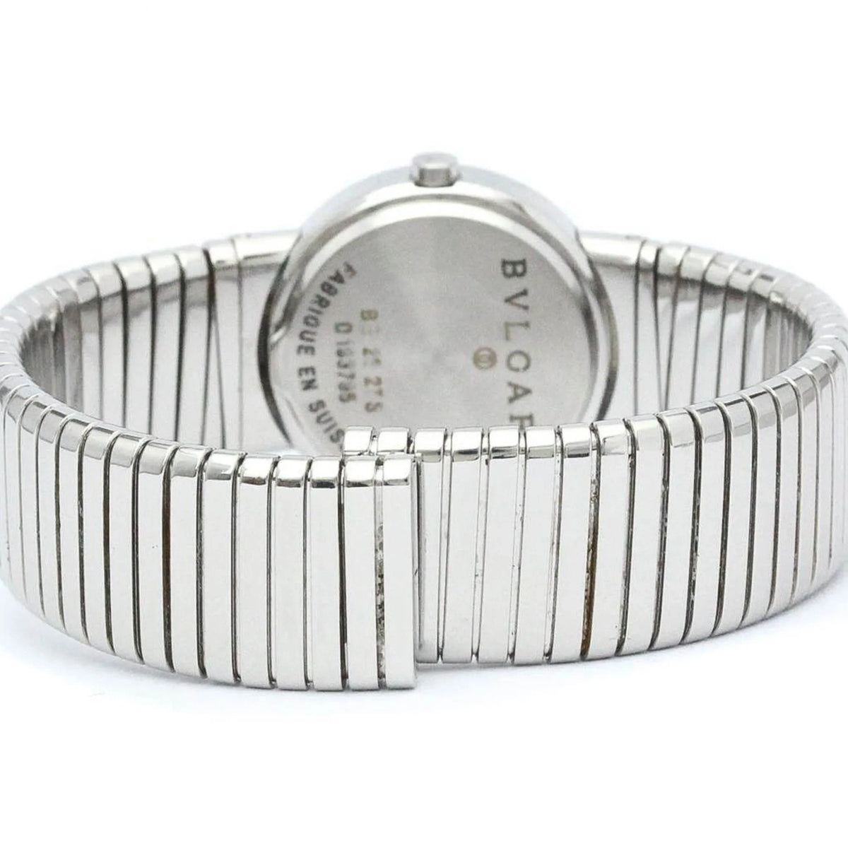 Pre-Owned Polished BVLGARI Tubogas Stainless Steel Quartz Ladies Watch BB26 2TS BF563995 (Good)